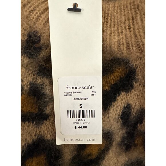 Alya Leopard Wild Animal Print Sweater S By Francescas - Picture 12 of 14